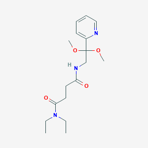 molecular formula C17H27N3O4 B7114188 N-(2,2-dimethoxy-2-pyridin-2-ylethyl)-N',N'-diethylbutanediamide 