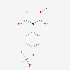 molecular formula C10H7ClF3NO4 B071142 methyl N-carbonochloridoyl-N-[4-(trifluoromethoxy)phenyl]carbamate CAS No. 173903-15-6