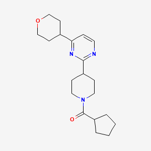 molecular formula C20H29N3O2 B7114221 Cyclopentyl-[4-[4-(oxan-4-yl)pyrimidin-2-yl]piperidin-1-yl]methanone 