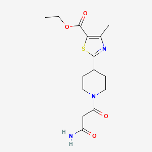 molecular formula C15H21N3O4S B7114248 Ethyl 2-[1-(3-amino-3-oxopropanoyl)piperidin-4-yl]-4-methyl-1,3-thiazole-5-carboxylate 