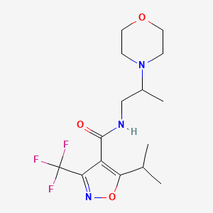 molecular formula C15H22F3N3O3 B7114322 N-(2-morpholin-4-ylpropyl)-5-propan-2-yl-3-(trifluoromethyl)-1,2-oxazole-4-carboxamide 