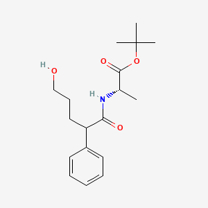 molecular formula C18H27NO4 B7114328 tert-butyl (2S)-2-[(5-hydroxy-2-phenylpentanoyl)amino]propanoate 