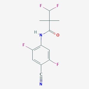 molecular formula C12H10F4N2O B7114330 N-(4-cyano-2,5-difluorophenyl)-3,3-difluoro-2,2-dimethylpropanamide 