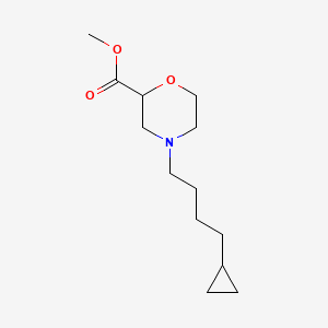 molecular formula C13H23NO3 B7114351 Methyl 4-(4-cyclopropylbutyl)morpholine-2-carboxylate 