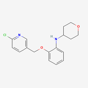 molecular formula C17H19ClN2O2 B7114373 N-[2-[(6-chloropyridin-3-yl)methoxy]phenyl]oxan-4-amine 