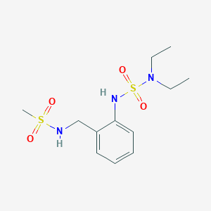 molecular formula C12H21N3O4S2 B7114416 N-[[2-(diethylsulfamoylamino)phenyl]methyl]methanesulfonamide 