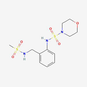 molecular formula C12H19N3O5S2 B7114432 N-[2-(methanesulfonamidomethyl)phenyl]morpholine-4-sulfonamide 