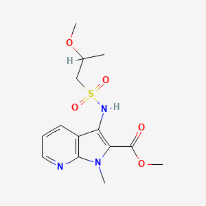 molecular formula C14H19N3O5S B7114435 Methyl 3-(2-methoxypropylsulfonylamino)-1-methylpyrrolo[2,3-b]pyridine-2-carboxylate 