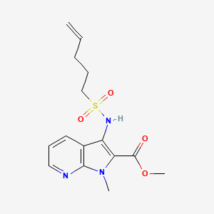 molecular formula C15H19N3O4S B7114450 Methyl 1-methyl-3-(pent-4-enylsulfonylamino)pyrrolo[2,3-b]pyridine-2-carboxylate 