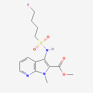 molecular formula C14H18FN3O4S B7114452 Methyl 3-(4-fluorobutylsulfonylamino)-1-methylpyrrolo[2,3-b]pyridine-2-carboxylate 