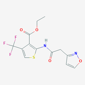 molecular formula C13H11F3N2O4S B7114532 Ethyl 2-[[2-(1,2-oxazol-3-yl)acetyl]amino]-4-(trifluoromethyl)thiophene-3-carboxylate 
