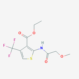 molecular formula C11H12F3NO4S B7114537 Ethyl 2-[(2-methoxyacetyl)amino]-4-(trifluoromethyl)thiophene-3-carboxylate 