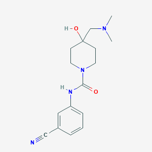 molecular formula C16H22N4O2 B7114704 N-(3-cyanophenyl)-4-[(dimethylamino)methyl]-4-hydroxypiperidine-1-carboxamide 