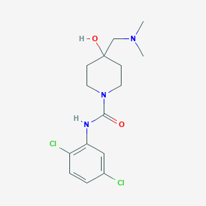 molecular formula C15H21Cl2N3O2 B7114735 N-(2,5-dichlorophenyl)-4-[(dimethylamino)methyl]-4-hydroxypiperidine-1-carboxamide 