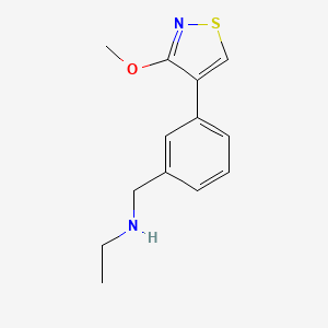 molecular formula C13H16N2OS B7114778 N-[[3-(3-methoxy-1,2-thiazol-4-yl)phenyl]methyl]ethanamine 