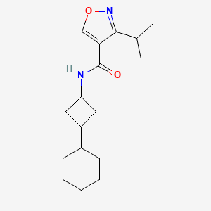 molecular formula C17H26N2O2 B7114785 N-(3-cyclohexylcyclobutyl)-3-propan-2-yl-1,2-oxazole-4-carboxamide 