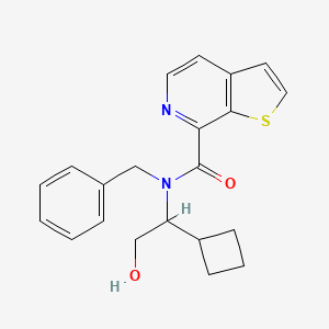 molecular formula C21H22N2O2S B7114791 N-benzyl-N-(1-cyclobutyl-2-hydroxyethyl)thieno[2,3-c]pyridine-7-carboxamide 