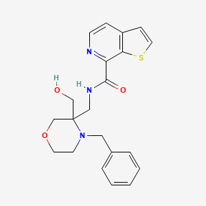 molecular formula C21H23N3O3S B7114803 N-[[4-benzyl-3-(hydroxymethyl)morpholin-3-yl]methyl]thieno[2,3-c]pyridine-7-carboxamide 