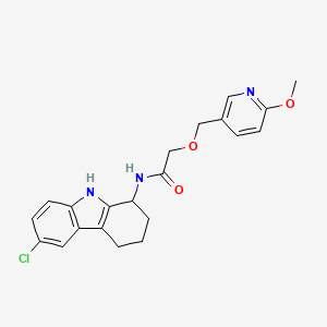 molecular formula C21H22ClN3O3 B7114913 N-(6-chloro-2,3,4,9-tetrahydro-1H-carbazol-1-yl)-2-[(6-methoxypyridin-3-yl)methoxy]acetamide 