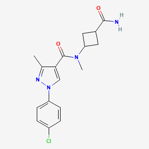 molecular formula C17H19ClN4O2 B7114937 N-(3-carbamoylcyclobutyl)-1-(4-chlorophenyl)-N,3-dimethylpyrazole-4-carboxamide 