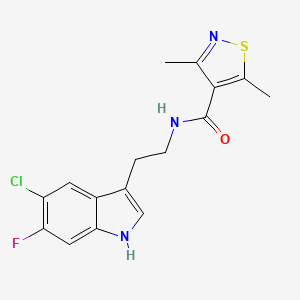 molecular formula C16H15ClFN3OS B7115021 N-[2-(5-chloro-6-fluoro-1H-indol-3-yl)ethyl]-3,5-dimethyl-1,2-thiazole-4-carboxamide 