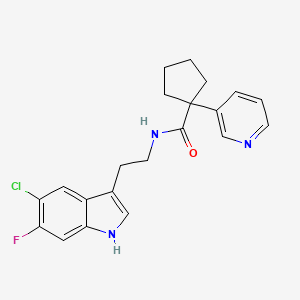 molecular formula C21H21ClFN3O B7115035 N-[2-(5-chloro-6-fluoro-1H-indol-3-yl)ethyl]-1-pyridin-3-ylcyclopentane-1-carboxamide 
