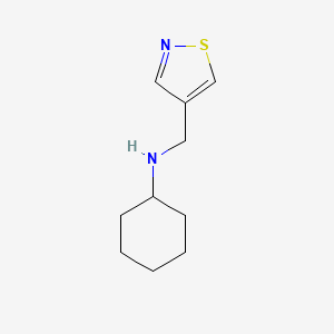 molecular formula C10H16N2S B7115110 N-(1,2-thiazol-4-ylmethyl)cyclohexanamine 