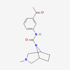 molecular formula C16H21N3O2 B7115128 N-(3-acetylphenyl)-3-methyl-3,8-diazabicyclo[3.2.1]octane-8-carboxamide 