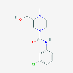 molecular formula C13H18ClN3O2 B7115135 N-(3-chlorophenyl)-3-(hydroxymethyl)-4-methylpiperazine-1-carboxamide 
