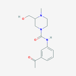 molecular formula C15H21N3O3 B7115143 N-(3-acetylphenyl)-3-(hydroxymethyl)-4-methylpiperazine-1-carboxamide 