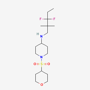 molecular formula C17H32F2N2O3S B7115175 N-(3,3-difluoro-2,2-dimethylpentyl)-1-(oxan-4-ylsulfonyl)piperidin-4-amine 