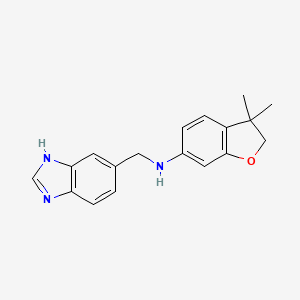 molecular formula C18H19N3O B7115190 N-(3H-benzimidazol-5-ylmethyl)-3,3-dimethyl-2H-1-benzofuran-6-amine 