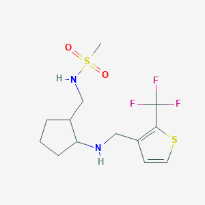 molecular formula C13H19F3N2O2S2 B7115209 N-[[2-[[2-(trifluoromethyl)thiophen-3-yl]methylamino]cyclopentyl]methyl]methanesulfonamide 
