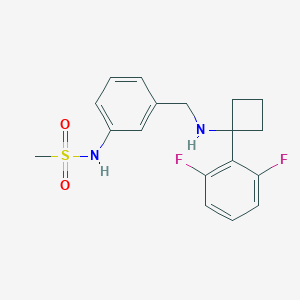 molecular formula C18H20F2N2O2S B7115239 N-[3-[[[1-(2,6-difluorophenyl)cyclobutyl]amino]methyl]phenyl]methanesulfonamide 
