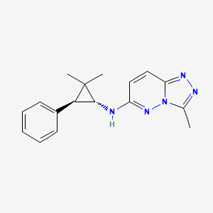 molecular formula C17H19N5 B7115299 N-[(1R,3S)-2,2-dimethyl-3-phenylcyclopropyl]-3-methyl-[1,2,4]triazolo[4,3-b]pyridazin-6-amine 
