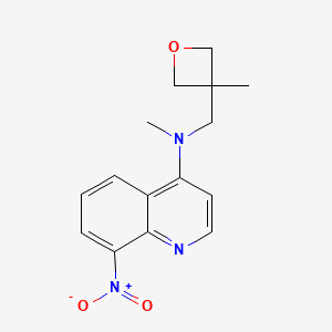 molecular formula C15H17N3O3 B7115307 N-methyl-N-[(3-methyloxetan-3-yl)methyl]-8-nitroquinolin-4-amine 