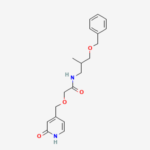 molecular formula C19H24N2O4 B7115331 N-(2-methyl-3-phenylmethoxypropyl)-2-[(2-oxo-1H-pyridin-4-yl)methoxy]acetamide 