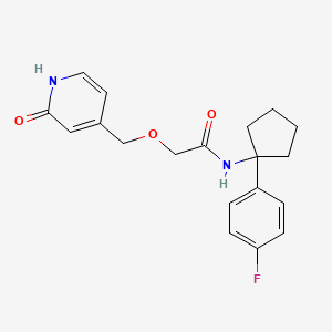molecular formula C19H21FN2O3 B7115362 N-[1-(4-fluorophenyl)cyclopentyl]-2-[(2-oxo-1H-pyridin-4-yl)methoxy]acetamide 