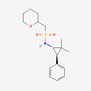 molecular formula C17H25NO3S B7115405 N-[(1S,3R)-2,2-dimethyl-3-phenylcyclopropyl]-1-(oxan-2-yl)methanesulfonamide 