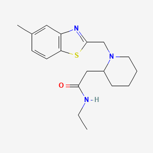 molecular formula C18H25N3OS B7115416 N-ethyl-2-[1-[(5-methyl-1,3-benzothiazol-2-yl)methyl]piperidin-2-yl]acetamide 