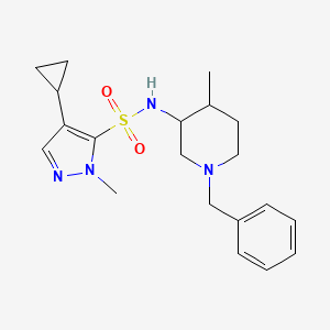 molecular formula C20H28N4O2S B7115430 N-(1-benzyl-4-methylpiperidin-3-yl)-4-cyclopropyl-2-methylpyrazole-3-sulfonamide 