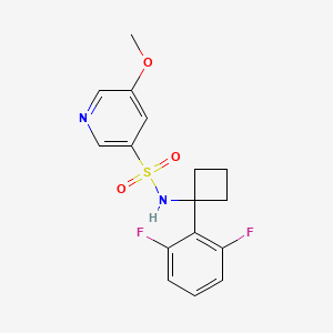 molecular formula C16H16F2N2O3S B7115459 N-[1-(2,6-difluorophenyl)cyclobutyl]-5-methoxypyridine-3-sulfonamide 