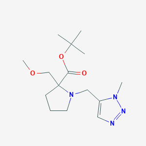 molecular formula C15H26N4O3 B7115474 Tert-butyl 2-(methoxymethyl)-1-[(3-methyltriazol-4-yl)methyl]pyrrolidine-2-carboxylate 