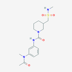 molecular formula C17H26N4O4S B7115585 N-[3-[acetyl(methyl)amino]phenyl]-3-(methylsulfamoylmethyl)piperidine-1-carboxamide 