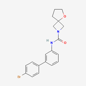 molecular formula C19H19BrN2O2 B7115695 N-[3-(4-bromophenyl)phenyl]-5-oxa-2-azaspiro[3.4]octane-2-carboxamide 