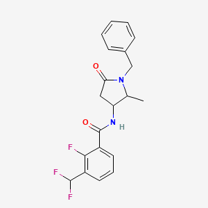 molecular formula C20H19F3N2O2 B7115850 N-(1-benzyl-2-methyl-5-oxopyrrolidin-3-yl)-3-(difluoromethyl)-2-fluorobenzamide 