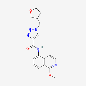 molecular formula C18H19N5O3 B7115903 N-(1-methoxyisoquinolin-5-yl)-1-(oxolan-3-ylmethyl)triazole-4-carboxamide 