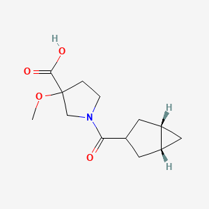 molecular formula C13H19NO4 B7116031 1-[(1R,5S)-bicyclo[3.1.0]hexane-3-carbonyl]-3-methoxypyrrolidine-3-carboxylic acid 