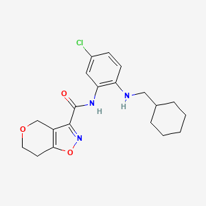 molecular formula C20H24ClN3O3 B7116174 N-[5-chloro-2-(cyclohexylmethylamino)phenyl]-6,7-dihydro-4H-pyrano[3,4-d][1,2]oxazole-3-carboxamide 