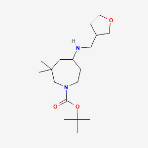 molecular formula C18H34N2O3 B7116183 Tert-butyl 3,3-dimethyl-5-(oxolan-3-ylmethylamino)azepane-1-carboxylate 